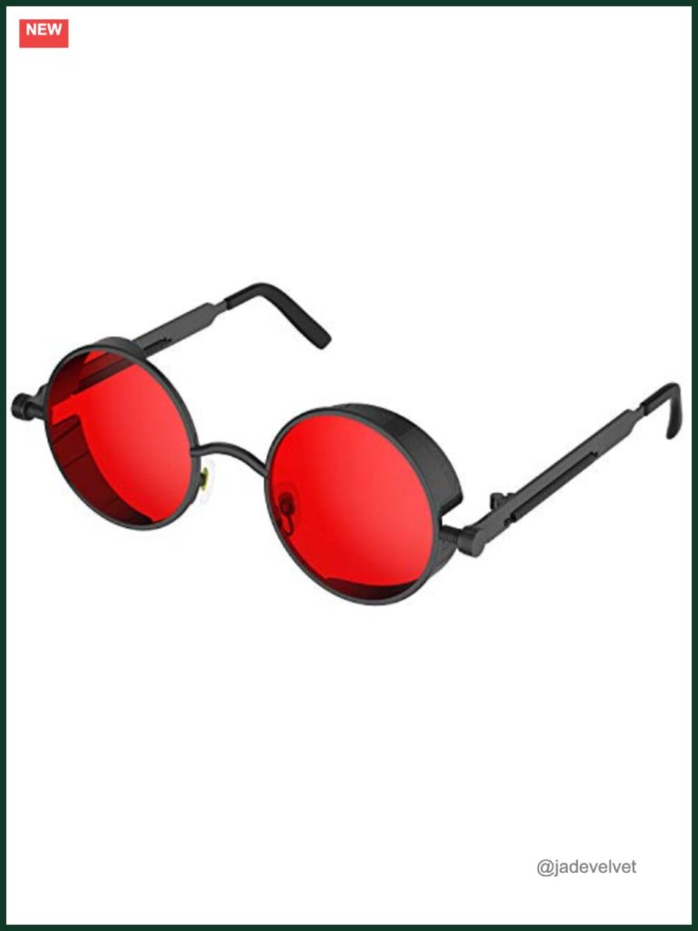 Round Steampunk Sunglasses Metal Frame UV400 Retro Gothic